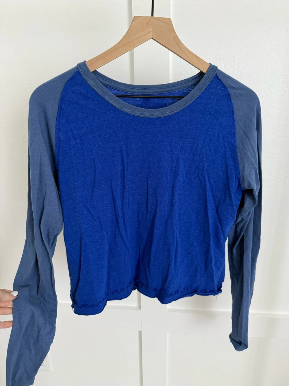 Free People Deja Vu Blue Long Sleeve